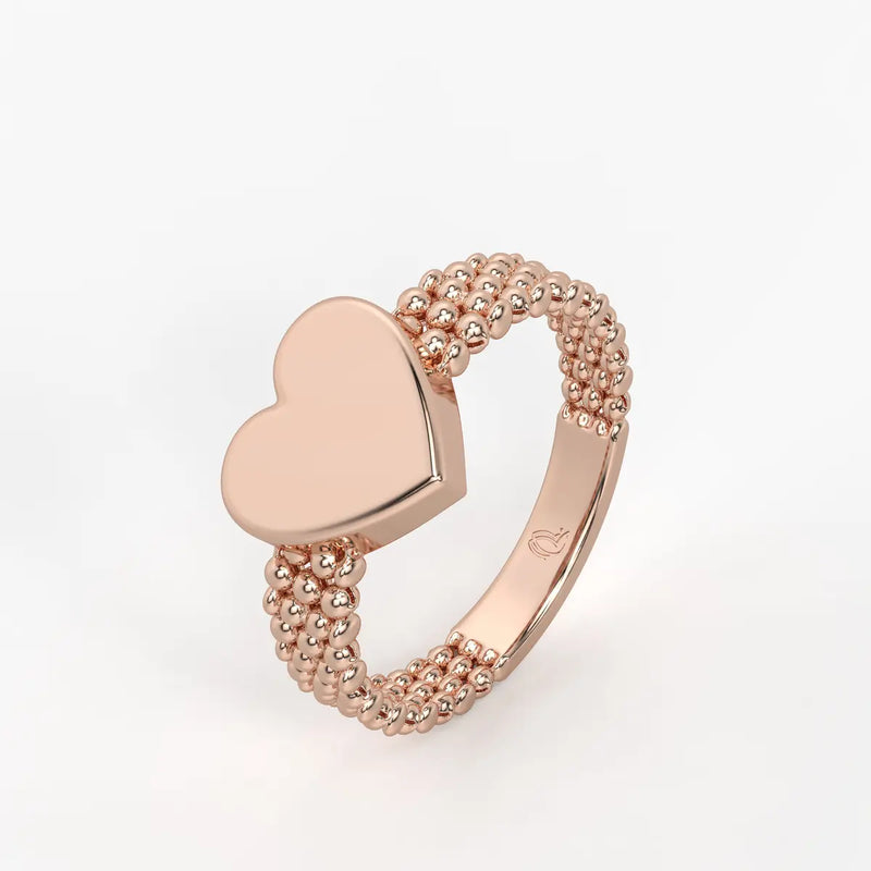 Heart Beaded Ladies Ring