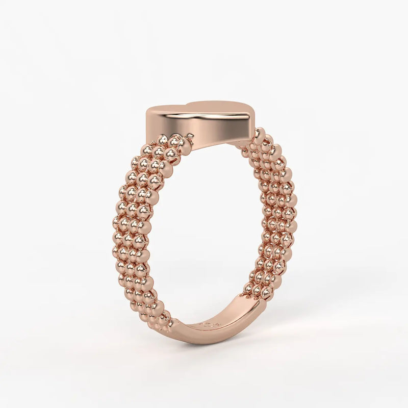 Heart Beaded Ladies Ring