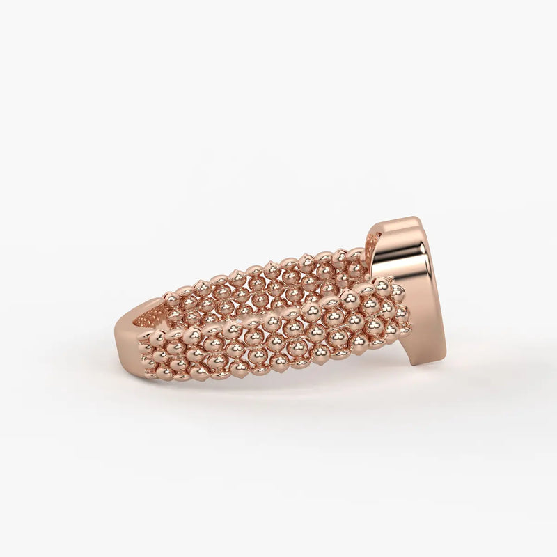 Heart Beaded Ladies Ring