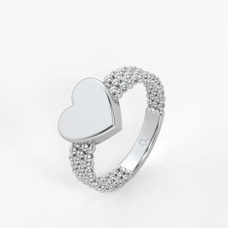 Heart Beaded Ladies Ring