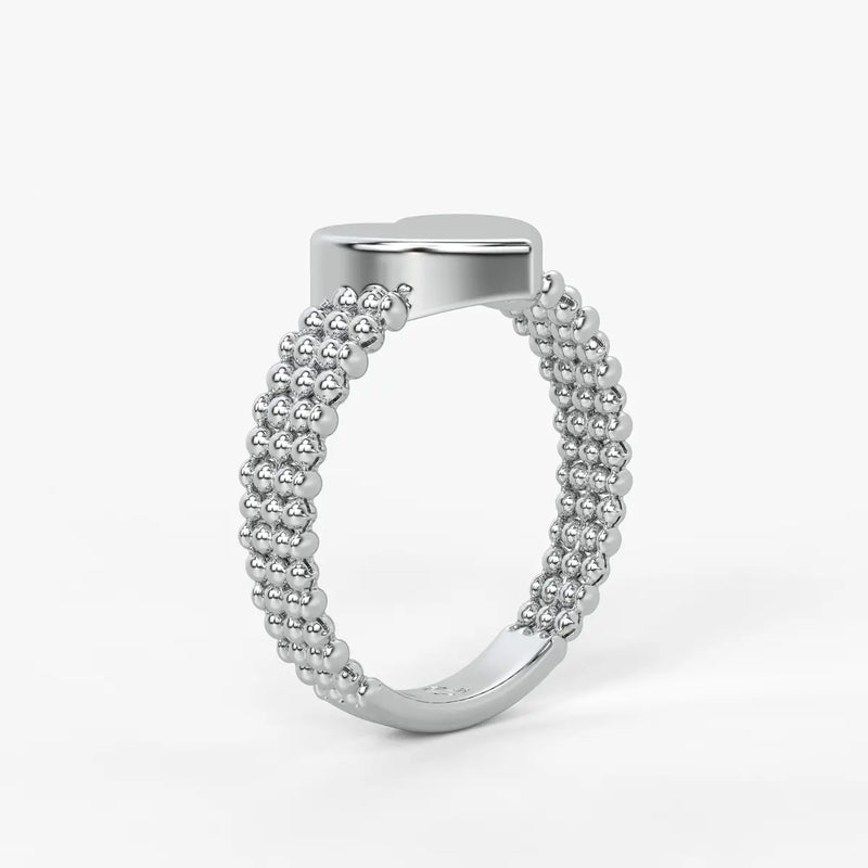 Heart Beaded Ladies Ring