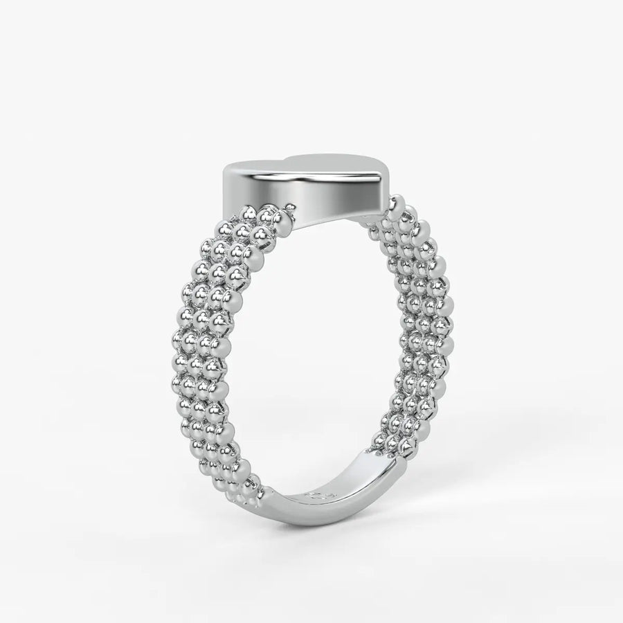 Heart Beaded Ladies Ring