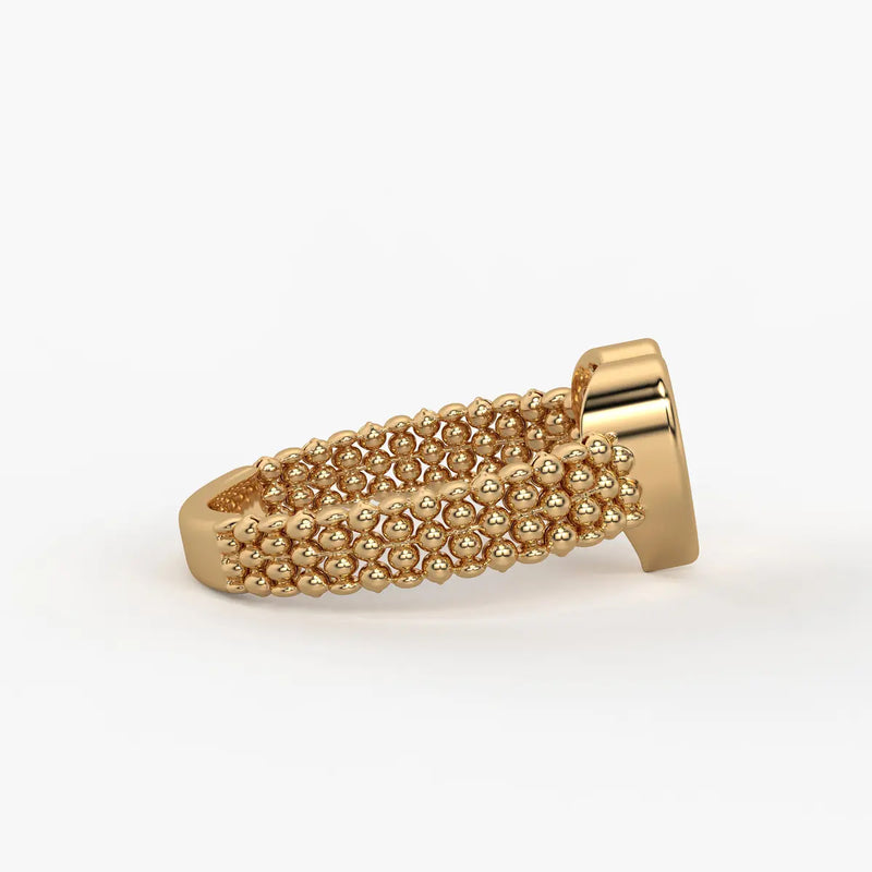 Heart Beaded Ladies Ring
