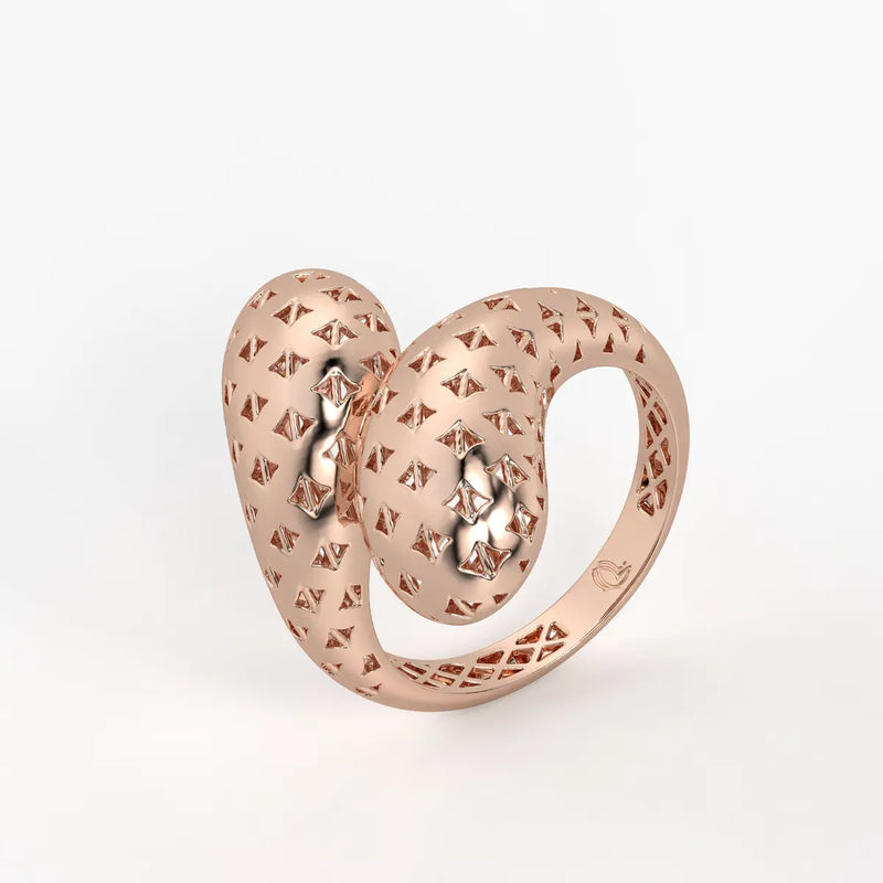 Dual Oval Cutwork Ladies Ring
