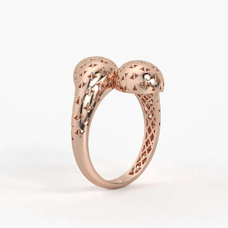 Dual Oval Cutwork Ladies Ring
