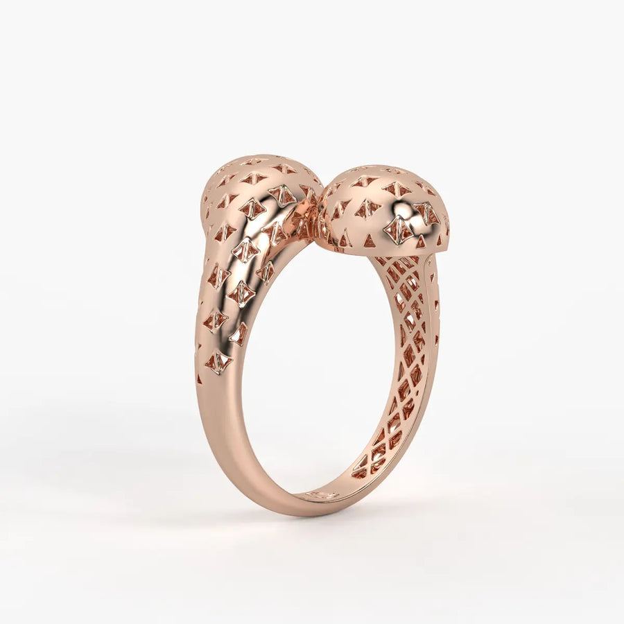 Dual Oval Cutwork Ladies Ring