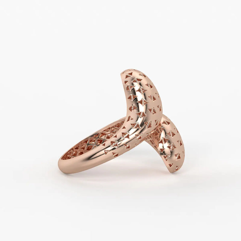 Dual Oval Cutwork Ladies Ring