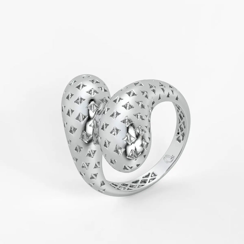 Dual Oval Cutwork Ladies Ring
