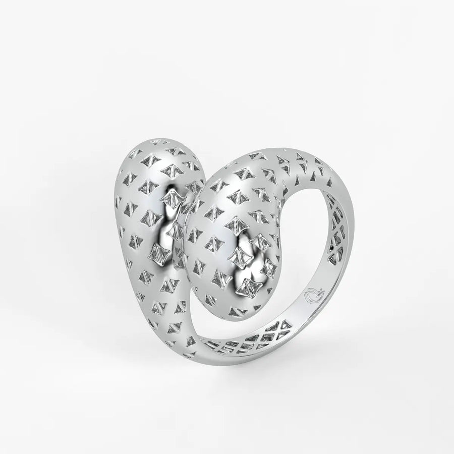 Dual Oval Cutwork Ladies Ring