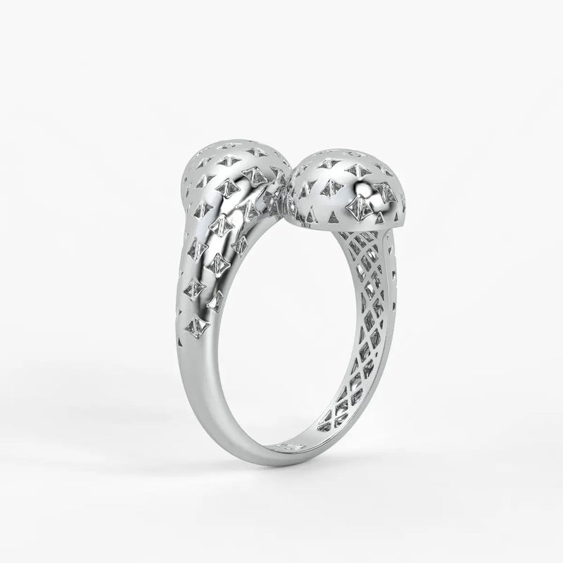 Dual Oval Cutwork Ladies Ring