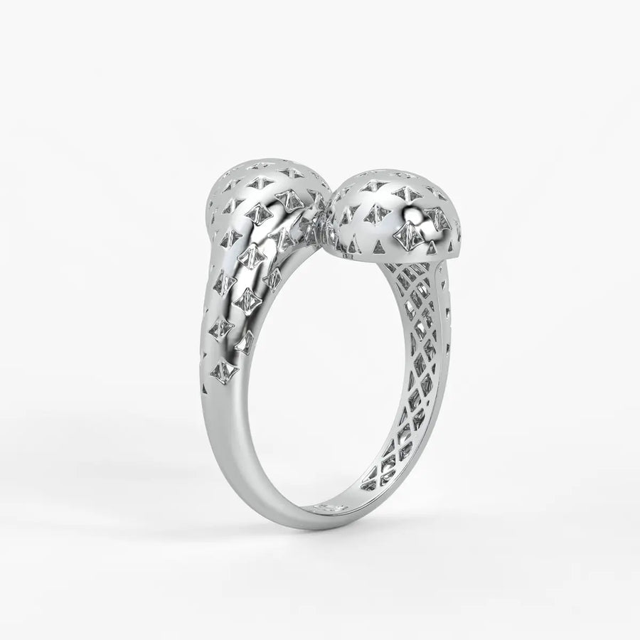 Dual Oval Cutwork Ladies Ring