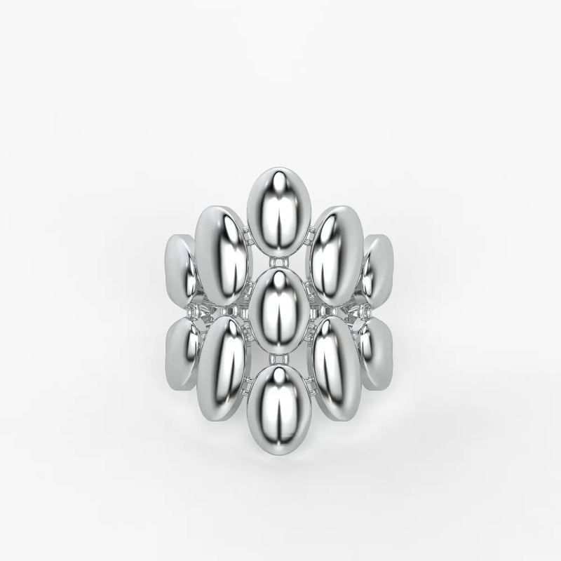 Pebble Cluster Fashion Ladies Ring