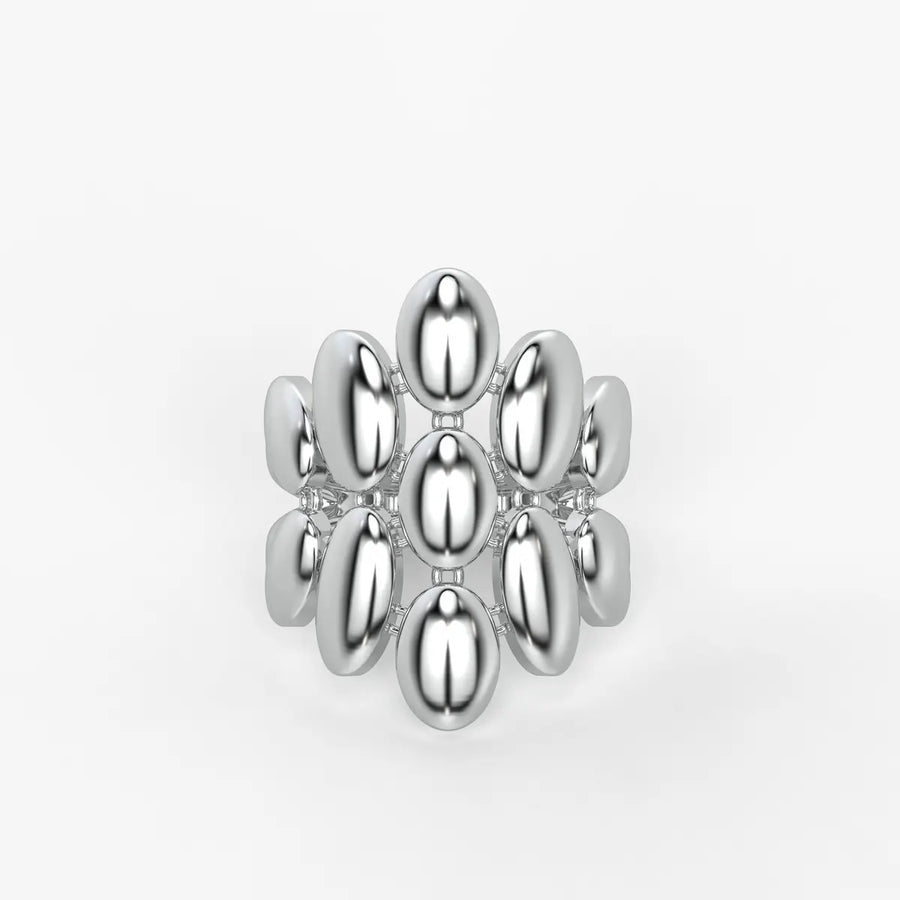 Pebble Cluster Fashion Ladies Ring