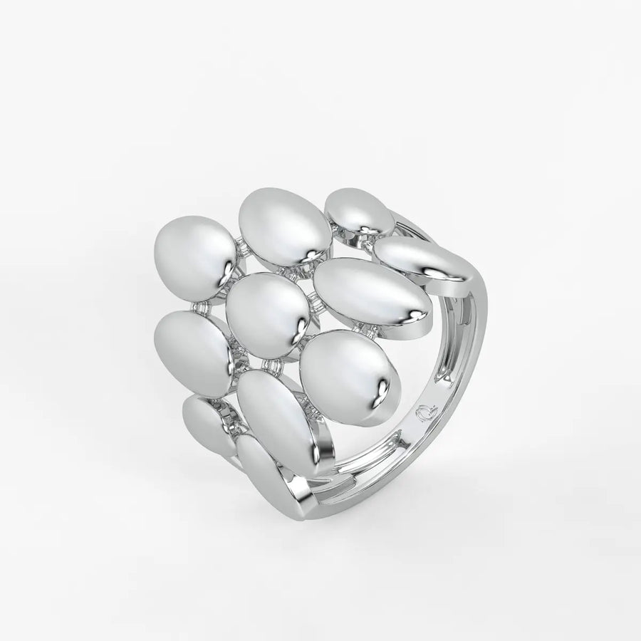 Pebble Cluster Fashion Ladies Ring