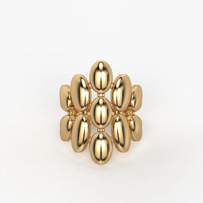 Pebble Cluster Fashion Ladies Ring