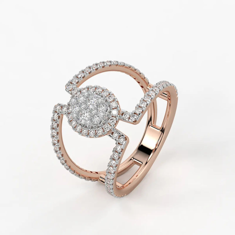 Circular Halo Designer Ladies Ring