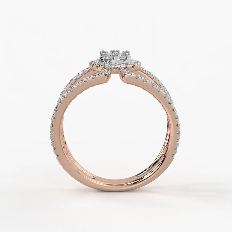 Circular Halo Designer Ladies Ring