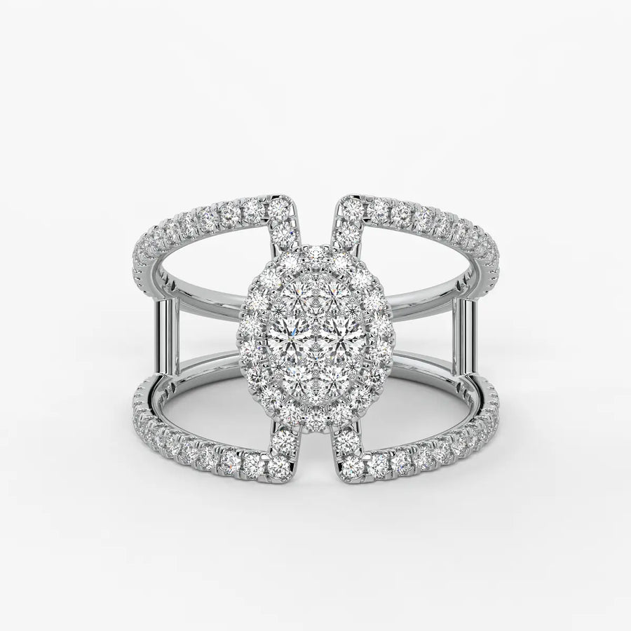 Circular Halo Designer Ladies Ring