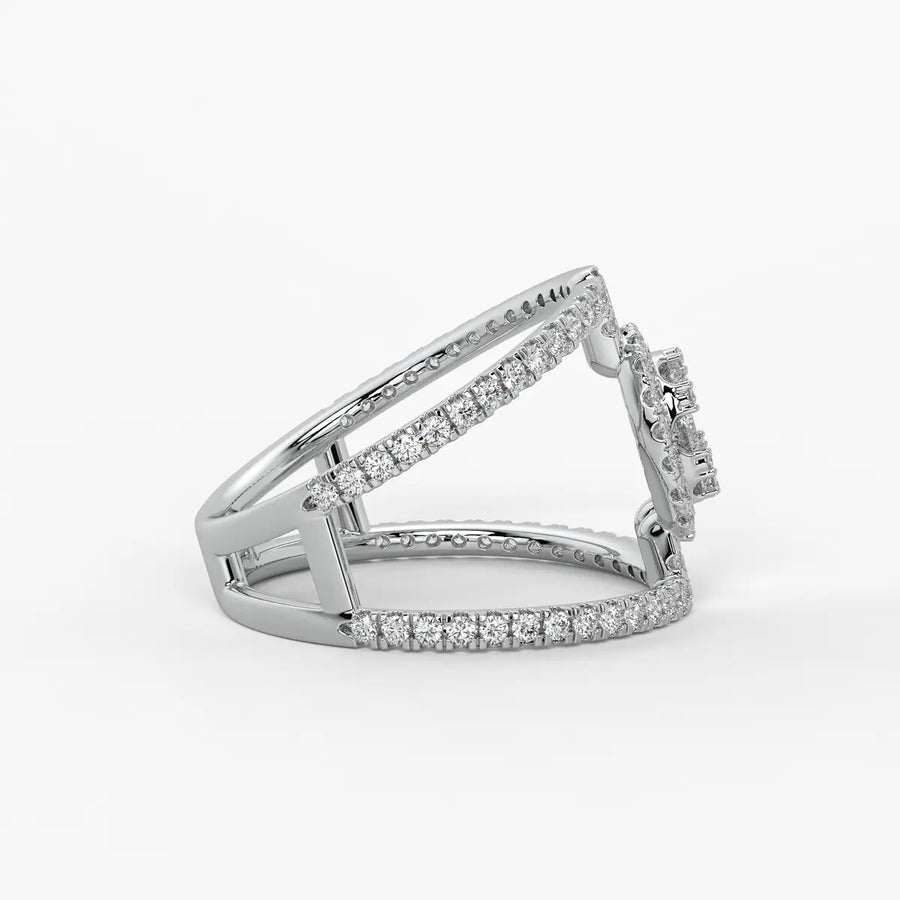 Circular Halo Designer Ladies Ring