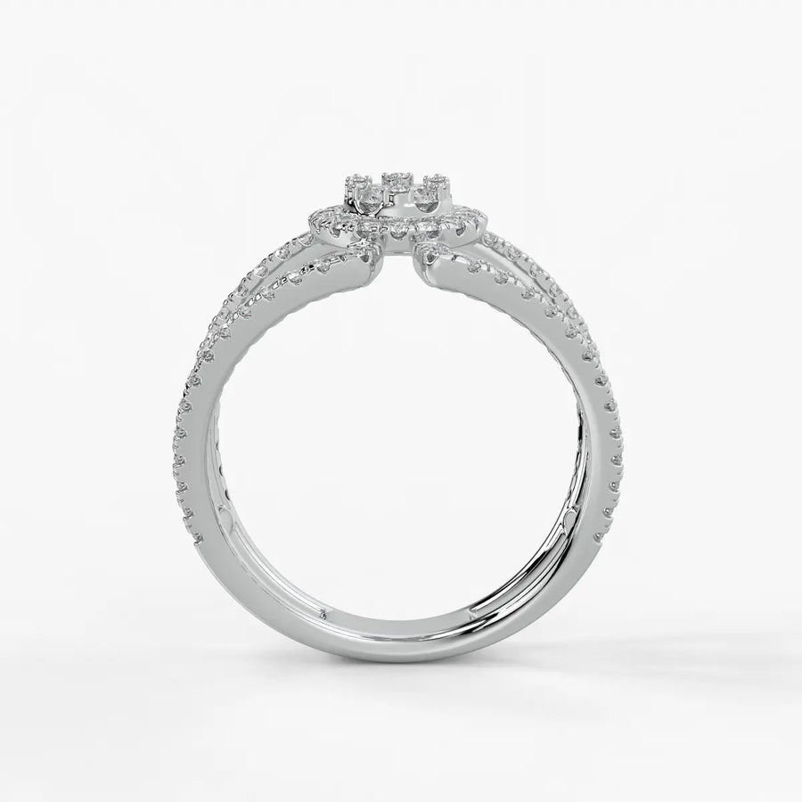 Circular Halo Designer Ladies Ring
