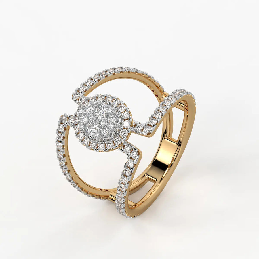 Circular Halo Designer Ladies Ring