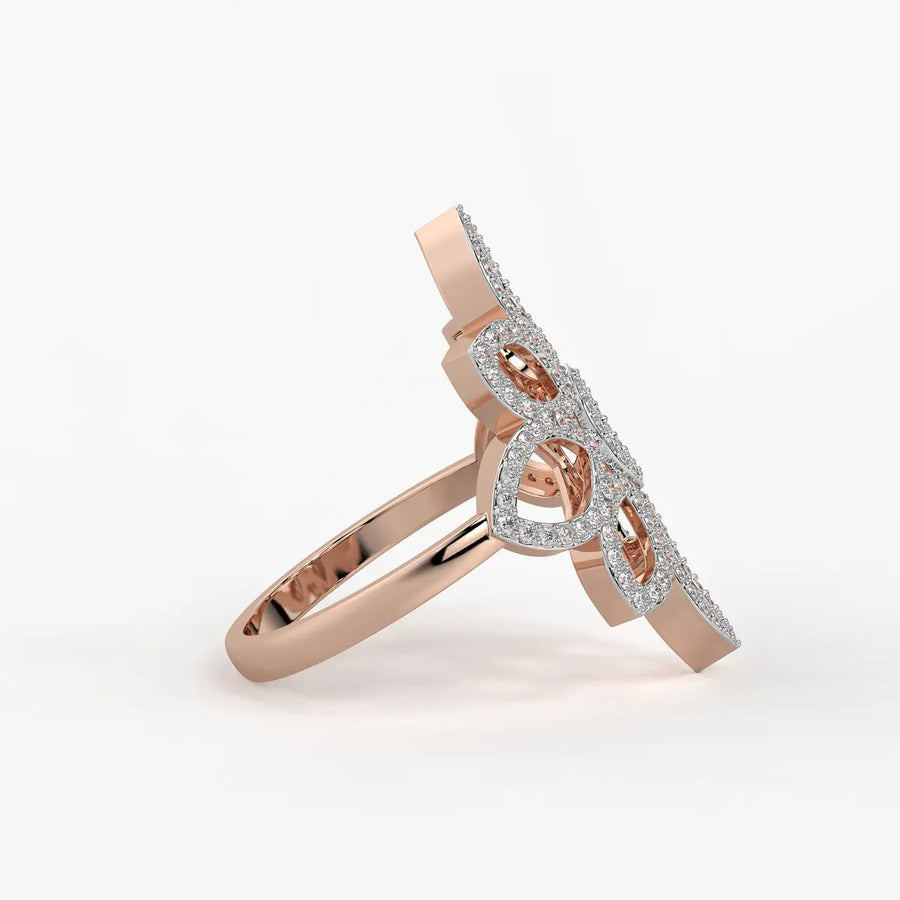 Floral Petal Cluster Ladies Ring