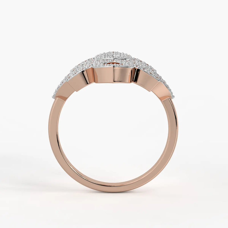 Floral Petal Cluster Ladies Ring