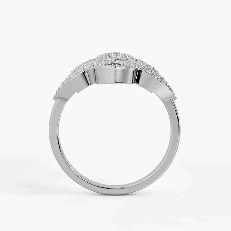Floral Petal Cluster Ladies Ring