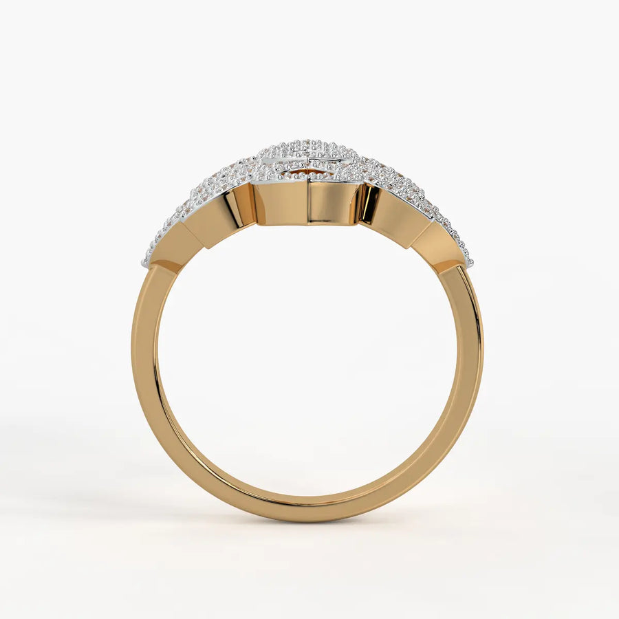 Floral Petal Cluster Ladies Ring