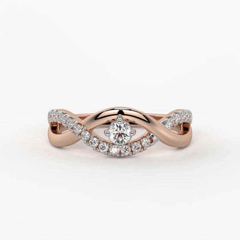 Twist Solitaire Ladies Ring