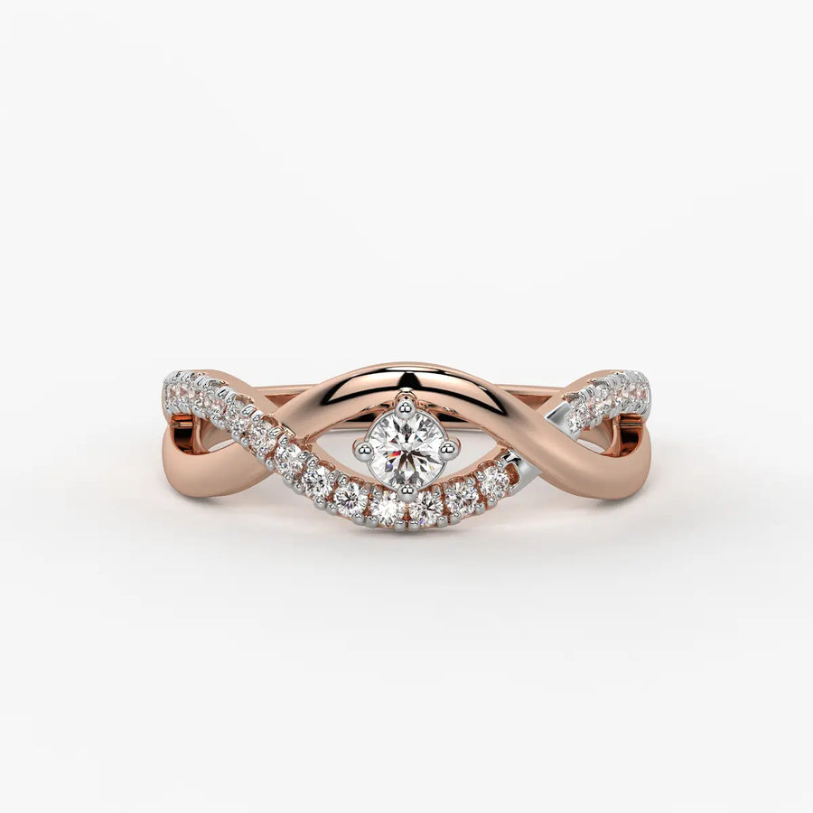 Twist Solitaire Ladies Ring