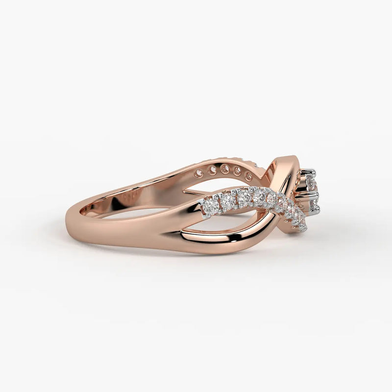Twist Solitaire Ladies Ring