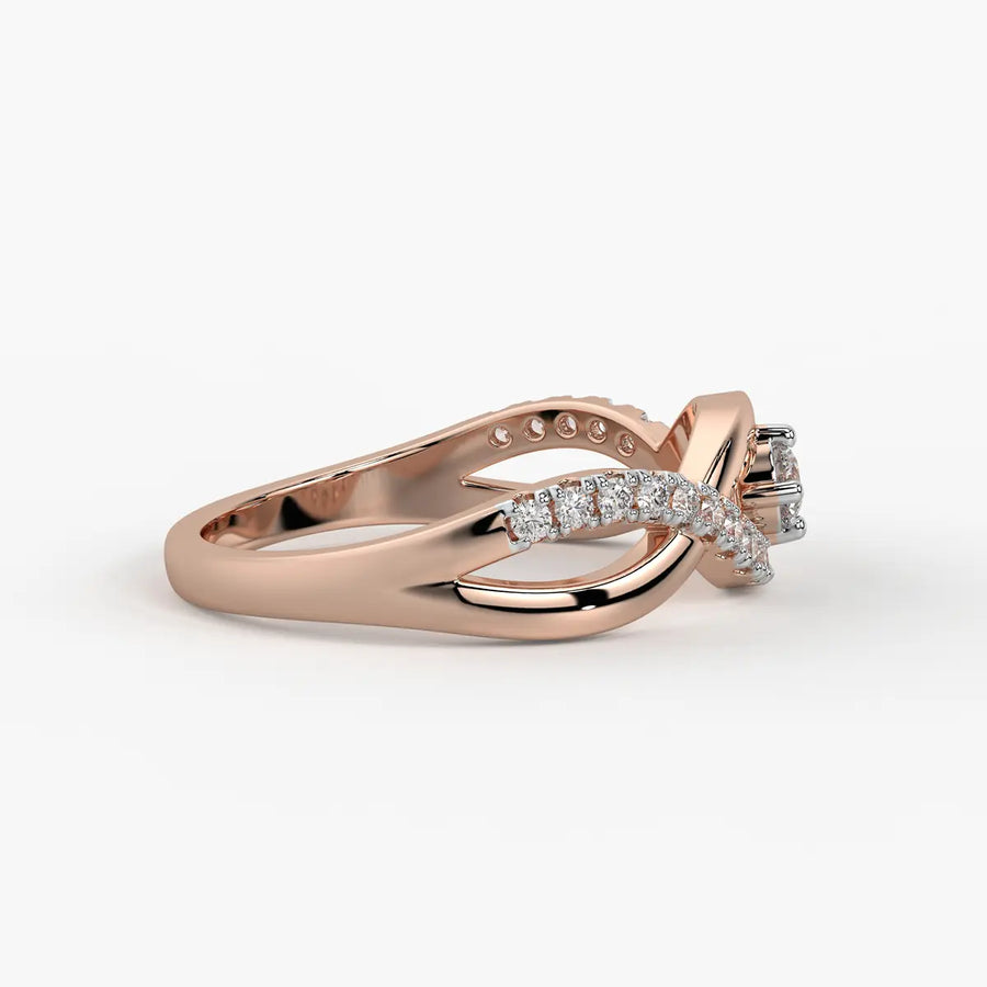 Twist Solitaire Ladies Ring