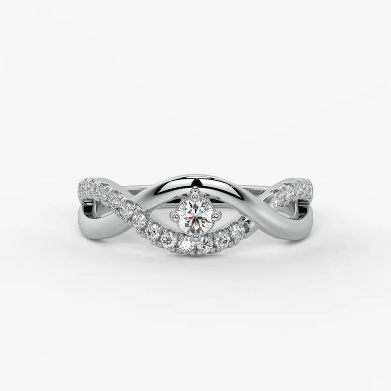 Twist Solitaire Ladies Ring