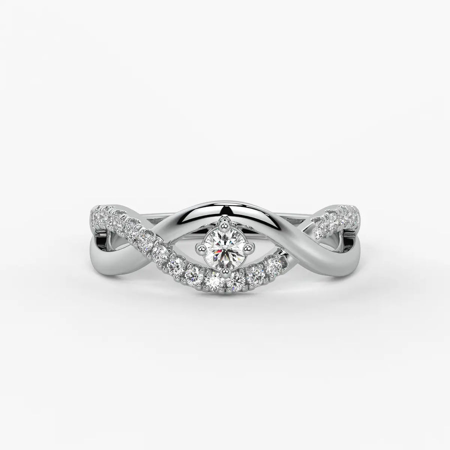 Twist Solitaire Ladies Ring