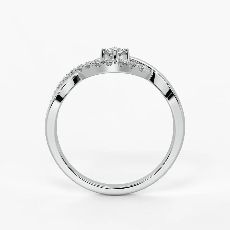 Twist Solitaire Ladies Ring