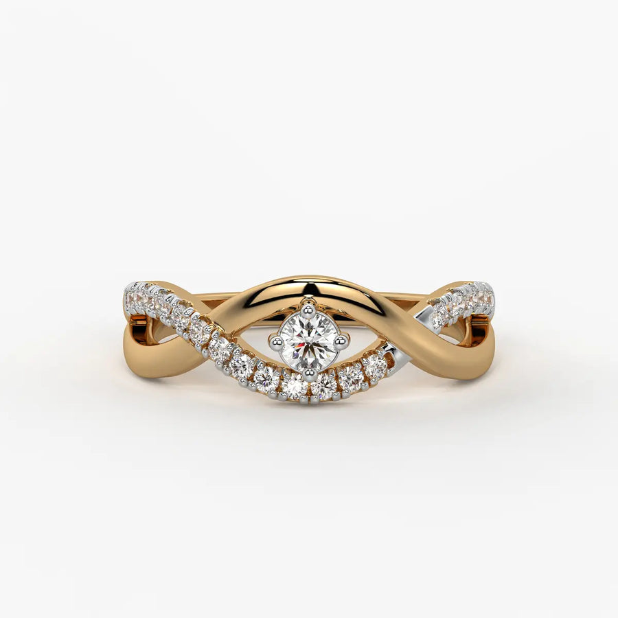 Twist Solitaire Ladies Ring