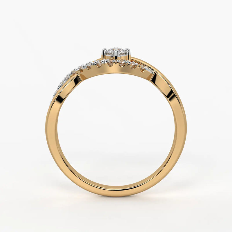 Twist Solitaire Ladies Ring