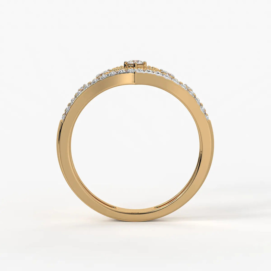 Crown Heart Halo Ladies Ring