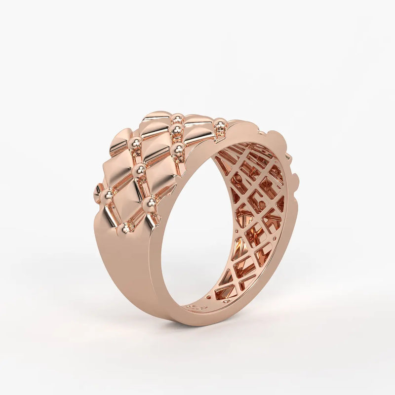Geometric Quilt Statement Ladies Ring