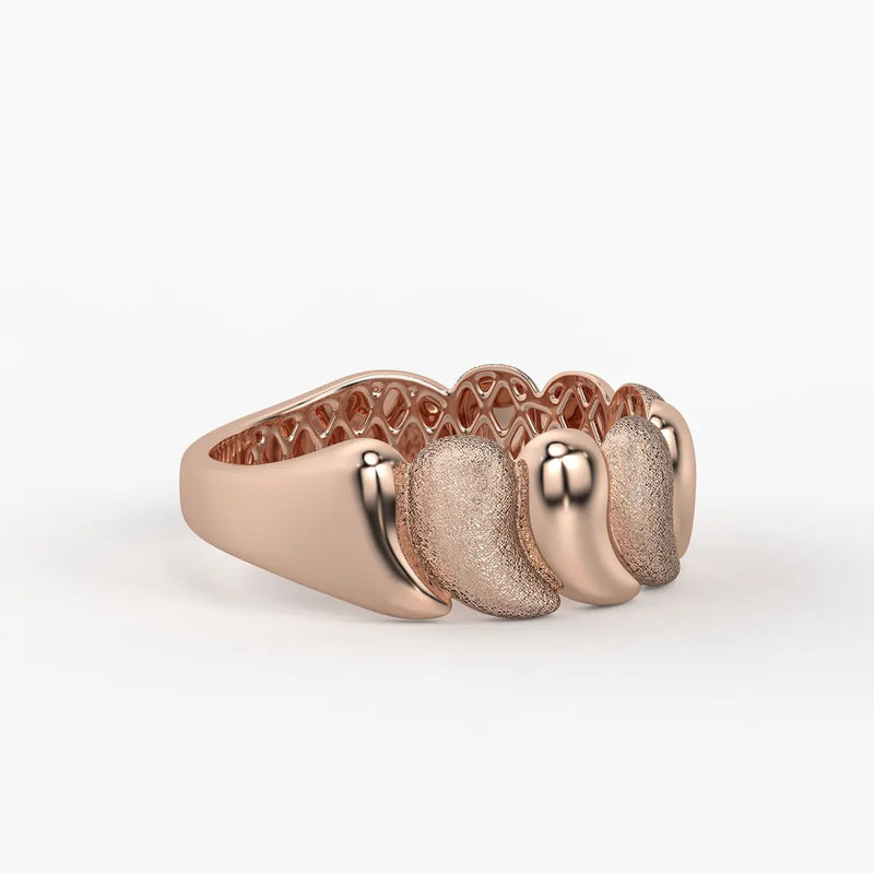 Zyra Wave Texture Statement Ring