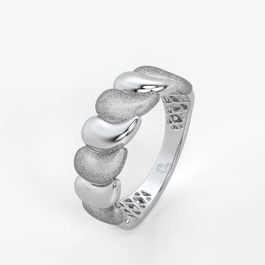 Zyra Wave Texture Statement Ring