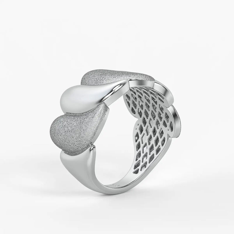 Lunetra Layered Petal Statement Ring
