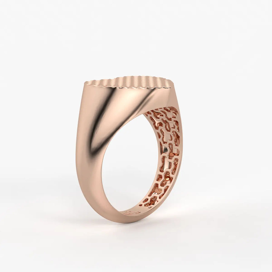 Avelisse Textured Heart Signet Ring