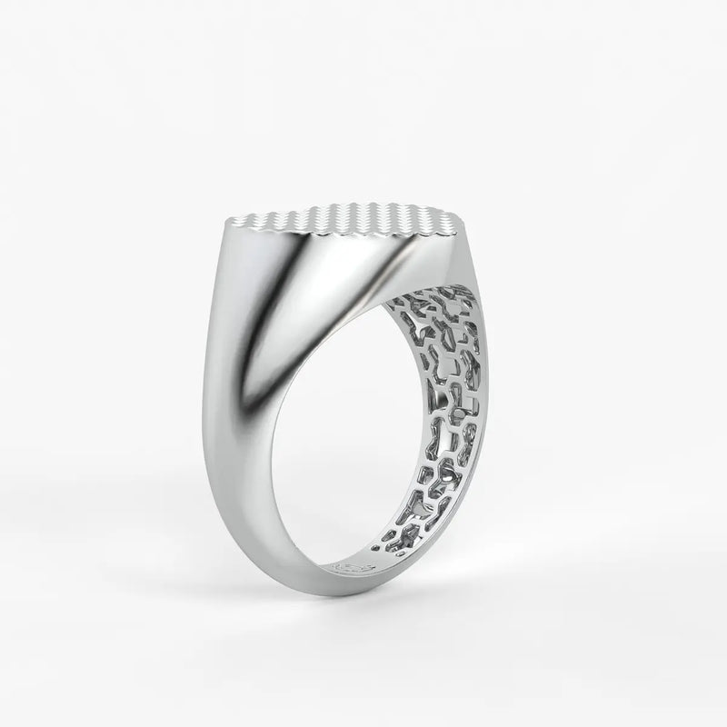 Avelisse Textured Heart Signet Ring