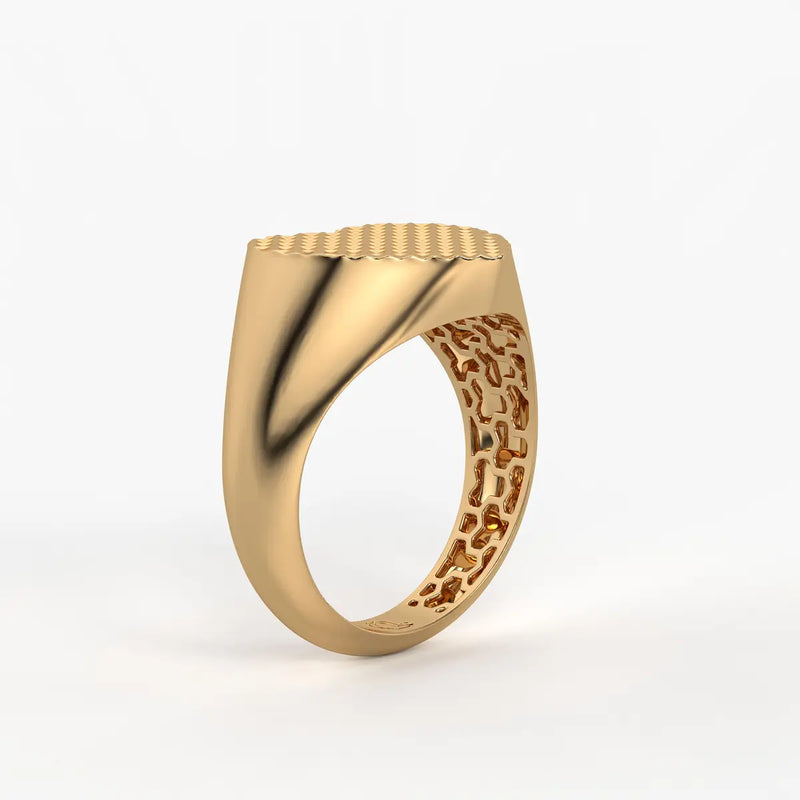 Avelisse Textured Heart Signet Ring