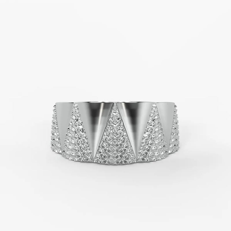 Pyramid Stack Statement Ladies Ring