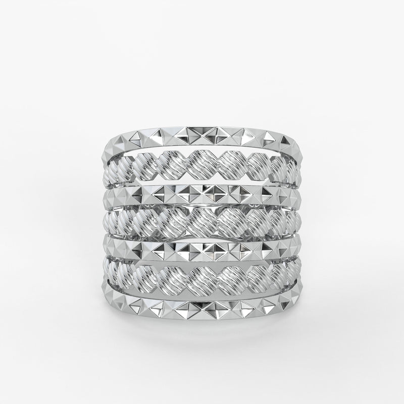 Rivet Stack Statement Ladies Ring