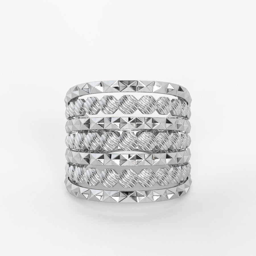 Rivet Stack Statement Ladies Ring