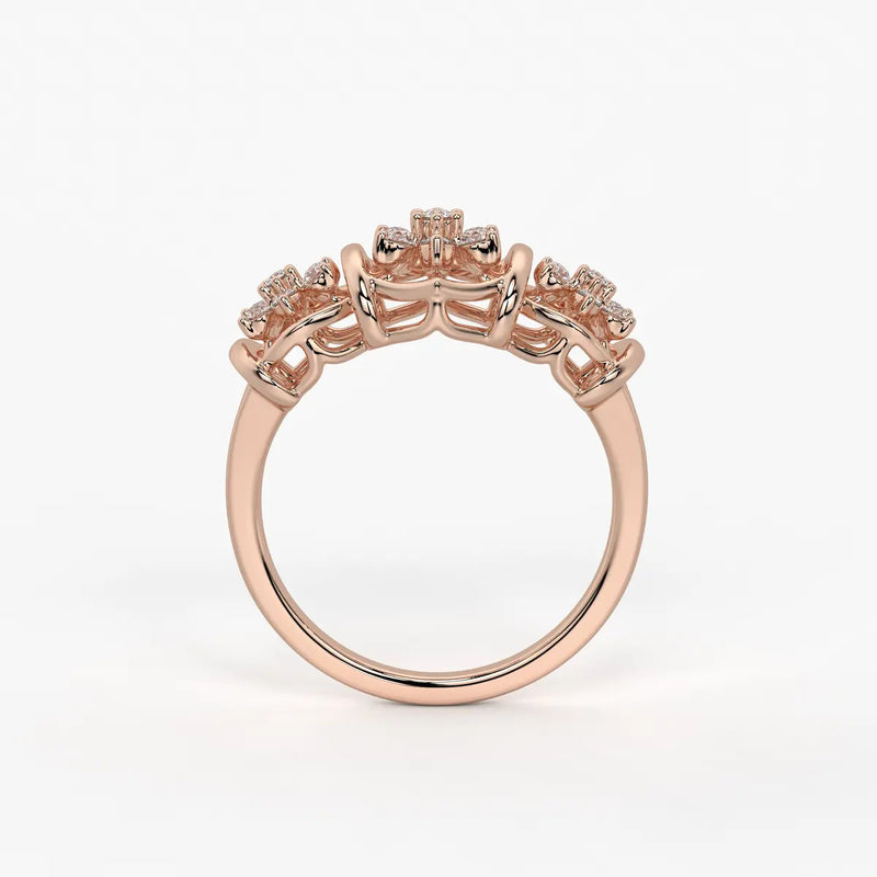 Celestara Floral Halo Statement Ring